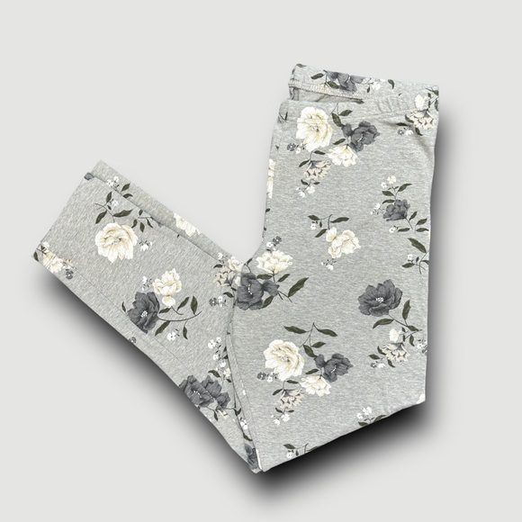 OLD NAVY women's leggings grey floral Spring/Summer casual workout Large stretch - Picture 2 of 4